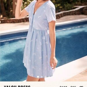 ISO Sezane Light Blue Floral Valou Dress